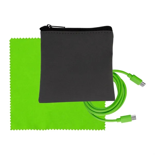 Gray Executive C to C Cable & Cloth Set... from ASI 30208 A P Specialties / AP Specialties