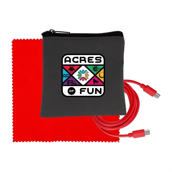 Gray Executive C to C Cable & Cloth Set... from ASI 30208 A P Specialties / AP Specialties