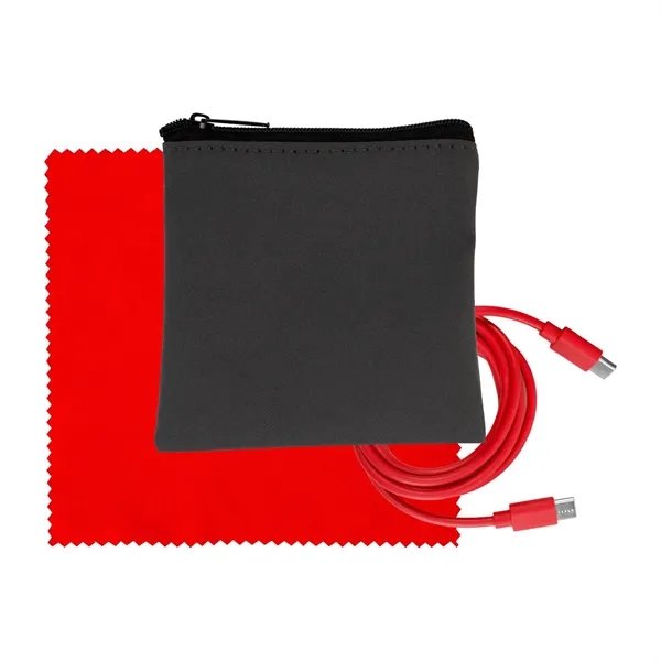 Gray Executive C to C Cable & Cloth Set... from ASI 30208 A P Specialties / AP Specialties