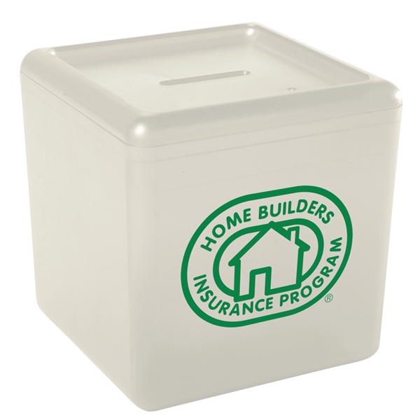 Square shaped bank with money slot on top.... from ASI 52840 Evans Manufacturing