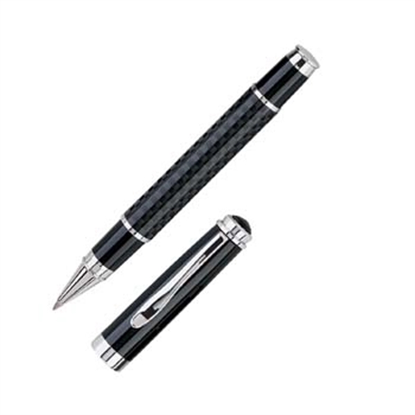 Synthesis twist-action pen with a brass roller ball, carbon fiber barrel,... from ASI 90859 Tempo Industries Inc