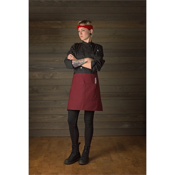Half bistro waist apron with divided patch pocket, black webbing extra... from ASI 36558 Aprons, Etc.