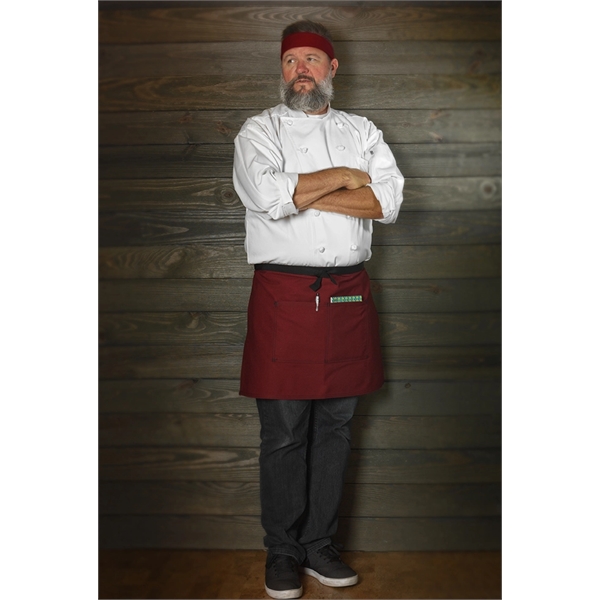 Half bistro waist apron with divided patch pocket, black webbing extra... from ASI 36558 Aprons, Etc.