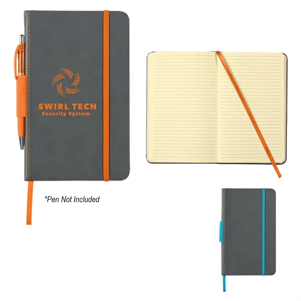 80 page lined 5" x 8" notebook with leatherette cover, matching... from ASI 61125 Hit Promotional Products / Hit®