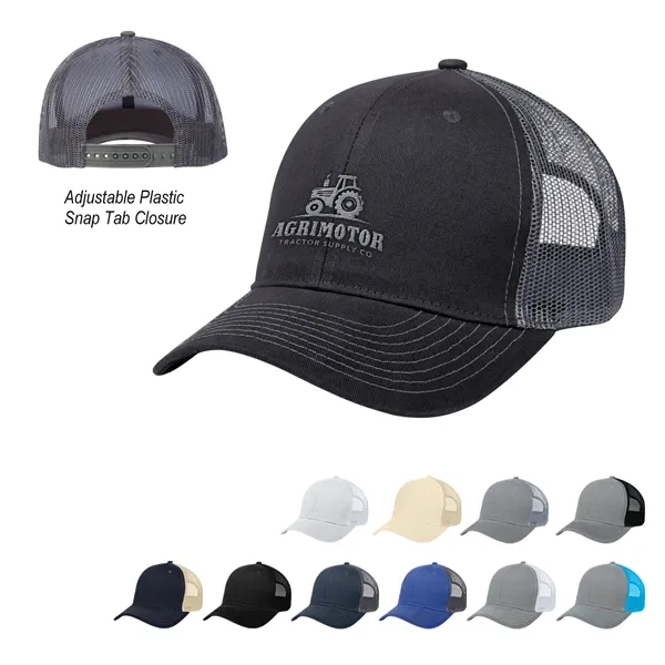 Mesh back cap with 100% brushed cotton twill crown, pre-curved visor,... from ASI 61125 Hit Promotional Products / Hit®