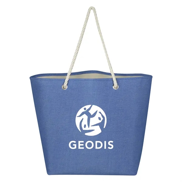 Tote bag made of polycanvas and jute with an 8 1/2"... from ASI 61125 Hit Promotional Products / Hit®