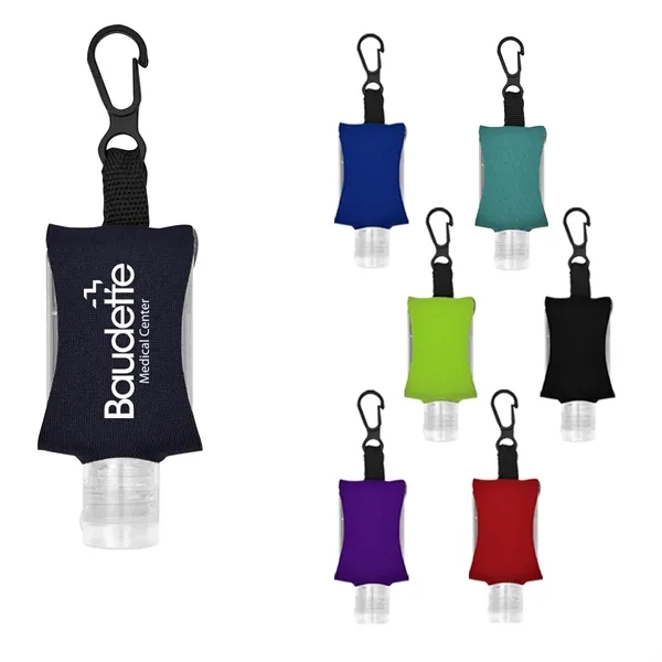 5 oz. bottle of 62% sanitizer with EVA sleeve and clip.... from ASI 61125 Hit Promotional Products / Hit®