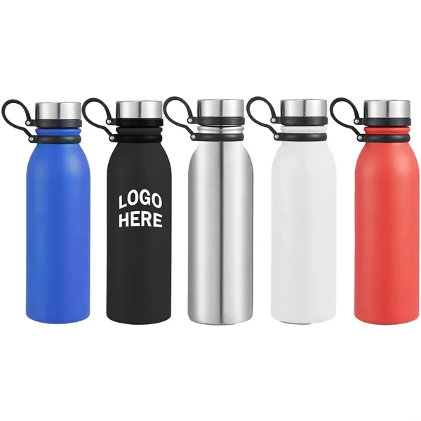 Powder-coated stainless steel bottle with TPR strap and leakproof lid-sleek, durable,... from ASI 64845 Kin Image Inc / Himmers International Inc. DBA Kin Image Inc