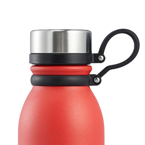 Powder-coated stainless steel bottle with TPR strap and leakproof lid-sleek, durable,... from ASI 64845 Kin Image Inc / Himmers International Inc. DBA Kin Image Inc
