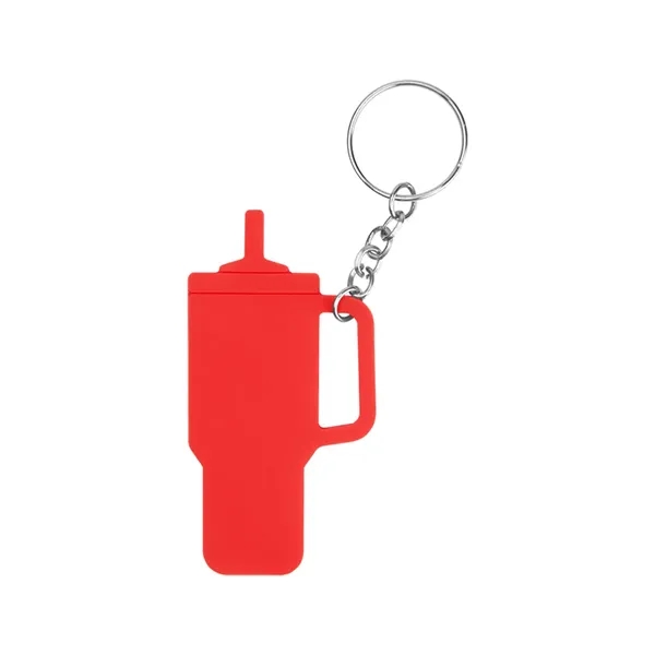 Tumbler shaped key ring made of silicone.... from ASI 61125 Hit Promotional Products / Hit®