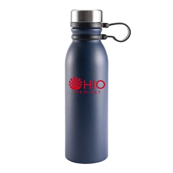 Powder-coated stainless steel bottle with TPR strap and leakproof lid-sleek, durable,... from ASI 64845 Kin Image Inc / Himmers International Inc. DBA Kin Image Inc