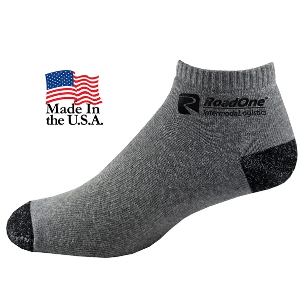 Made in the USA flat toe seam lightweight cotton no show... from ASI 90160 Suntex Industries