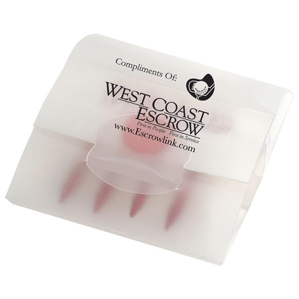 Translucent tee pack with 4 tees and 1 ball marker.... from ASI 52840 Evans Manufacturing