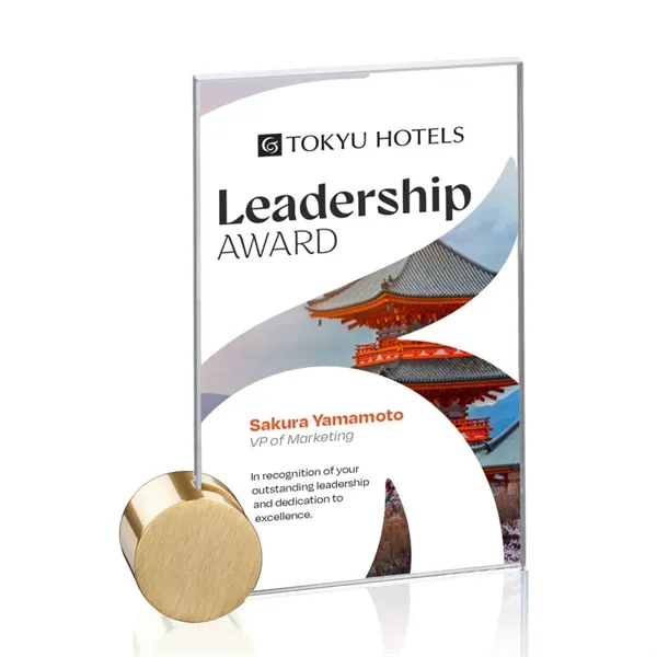 Bermuda VividPrint™ Award - Starfire/Gold Circle... from ASI 84592 St Regis Group / St Regis