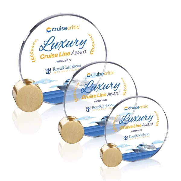 Verdunn VividPrint™ Award - Starfire/Gold Circle... from ASI 84592 St Regis Group / St Regis