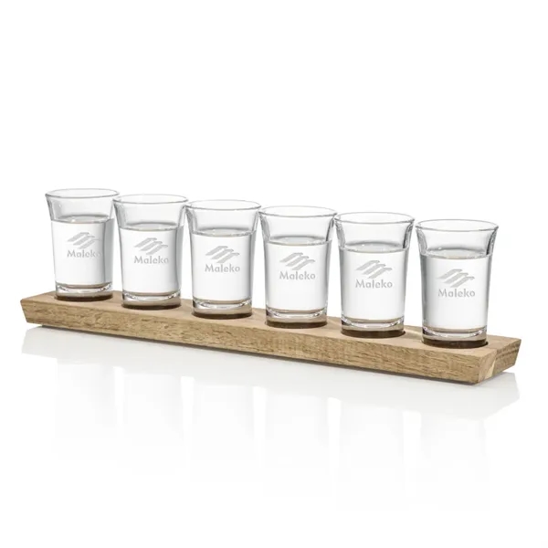 Shot Glasses Set on Acacia - Deep Etch... from ASI 84592 St Regis Group