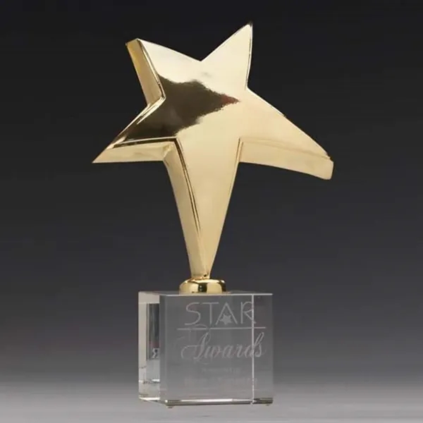 24K gold-plated award with optical crystal base.... from ASI 84592 St Regis Group / R S Owens & Co Inc