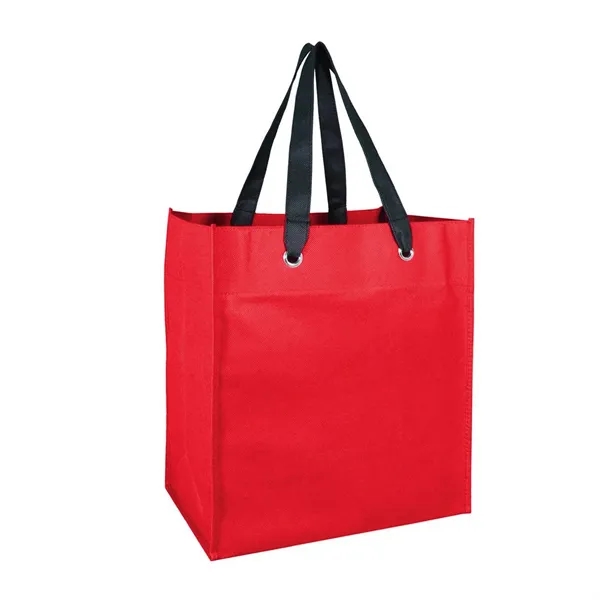 Non-woven grocery tote bag with 8" gusset, 20" long reinforced straps... from ASI 68507 The Magnet Group / Perfect Line