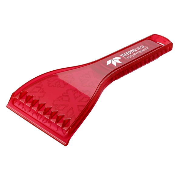 Plastic ice scraper with a snowflake design engraved on underside that... from ASI 52840 Evans Manufacturing