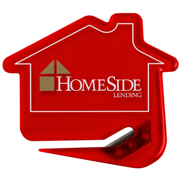 House shaped letter opener with protective steel blade.... from ASI 52840 Evans Manufacturing