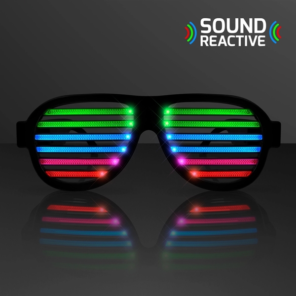 Blank or Imprinted. Rechargeable Sound Reactive LED Rave Glasses... from ASI 34194 ALightPromos