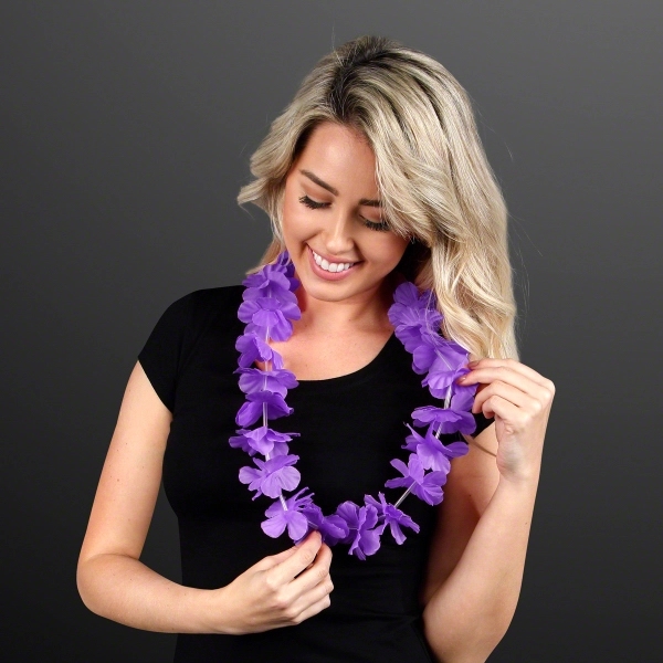 Flower Lei Necklace (Non-Light Up), 36" Long. No Lights, Faux Flowers.... from ASI 34194 ALightPromos / Alight Promotional Products