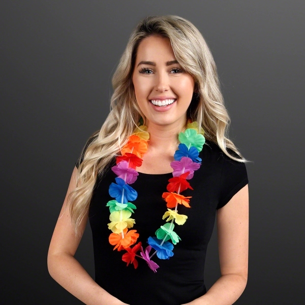 Flower Lei Necklace (Non-Light Up), 36" Long. No Lights, Faux Flowers.... from ASI 34194 ALightPromos / Alight Promotional Products