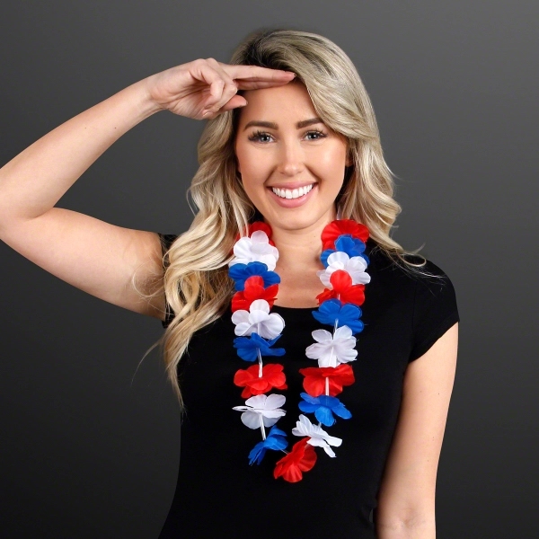 Flower Lei Necklace (Non-Light Up), 36" Long. No Lights, Faux Flowers.... from ASI 34194 ALightPromos / Alight Promotional Products