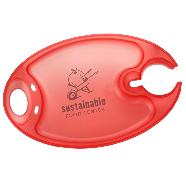 Party plate with 12 oz. can, wine glass holder designed for... from ASI 52840 Evans Manufacturing