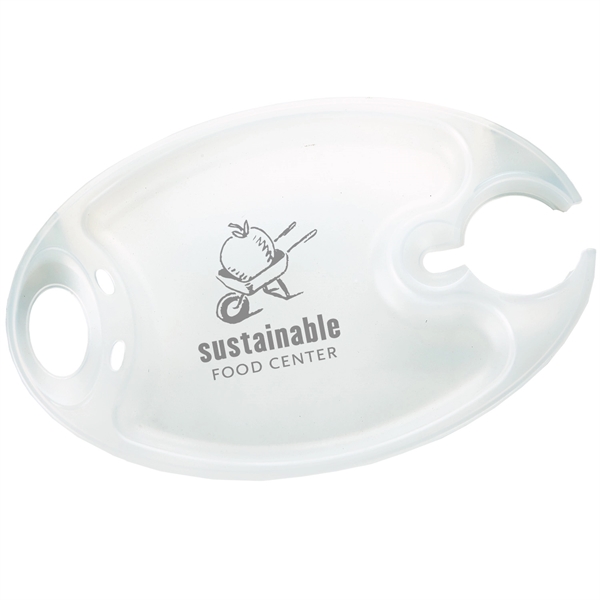 Party plate with 12 oz. can, wine glass holder designed for... from ASI 52840 Evans Manufacturing