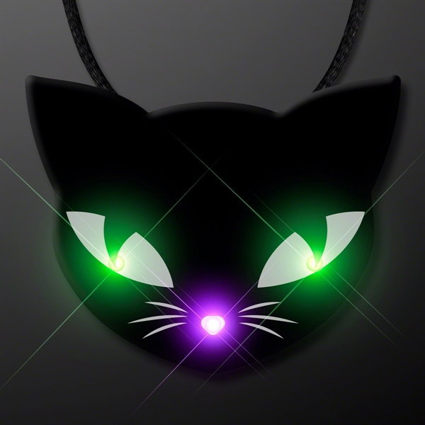 Blank or imprinted. Spooky Cat Eyes Necklace, LED Halloween Jewelry... from ASI 34194 ALightPromos / Alight Promotional Products