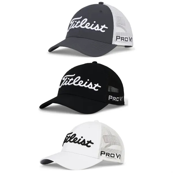 Performance golf hat with mesh back, snapback closure, moisture-wicking sweatband ... from ASI 57653 Gold Bond