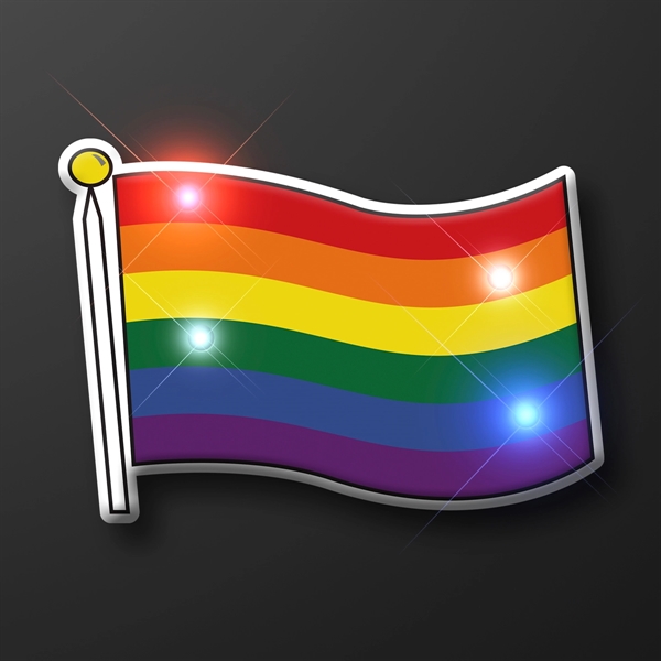 Light Up Rainbow Pride Flag Pins. Blank or Imprinted.... from ASI 34194 ALightPromos