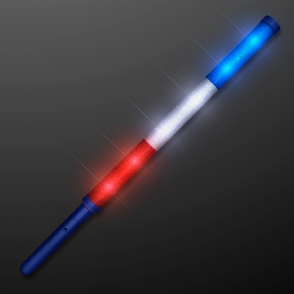 Blank or imprinted. 18" Red White & Blue LED Light Batons... from ASI 34194 ALightPromos / Alight Promotional Products