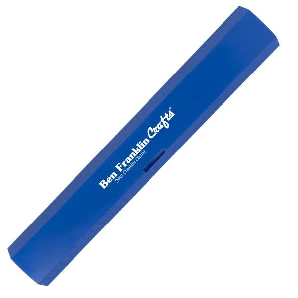 12" Plastic Ruler with pencil holder clasp features US and metric... from ASI 52840 Evans Manufacturing