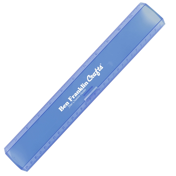12" Plastic Ruler with pencil holder clasp features US and metric... from ASI 52840 Evans Manufacturing