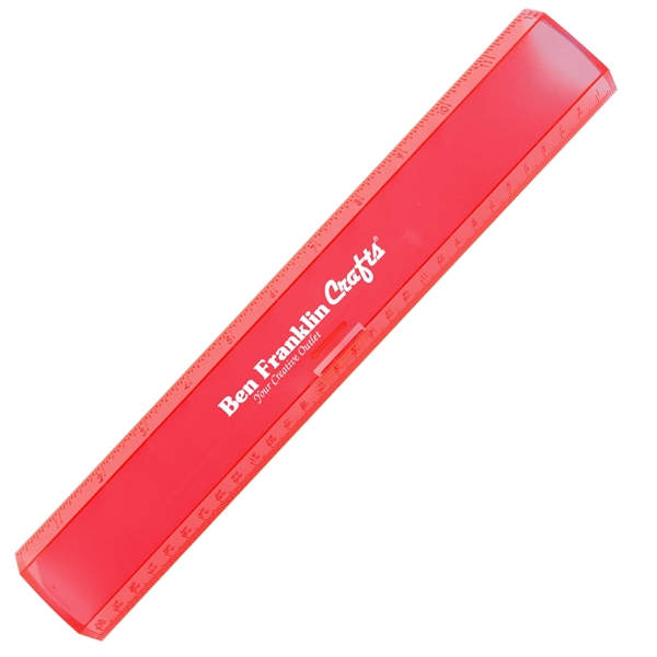 12" Plastic Ruler with pencil holder clasp features US and metric... from ASI 52840 Evans Manufacturing