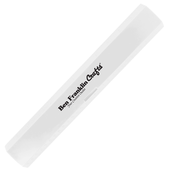 12" Plastic Ruler with pencil holder clasp features US and metric... from ASI 52840 Evans Manufacturing