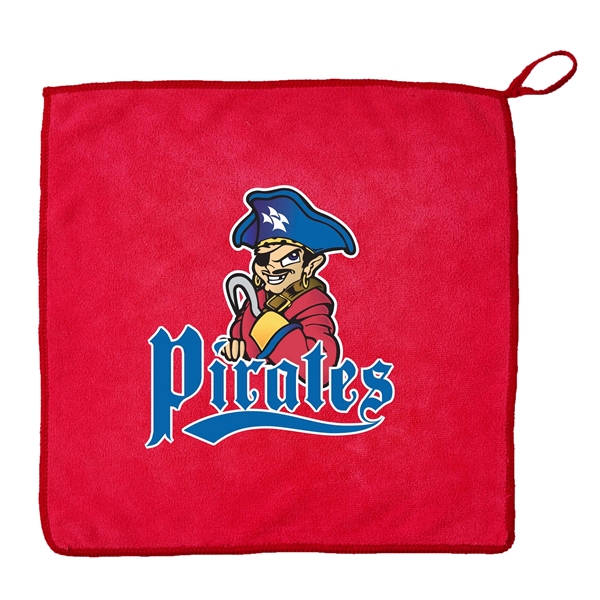 11 1/2" x 11 1/2" microfiber rally towel has a finger... from ASI 52840 Evans Manufacturing