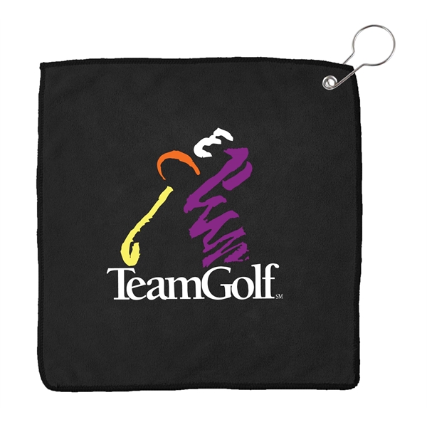 Microfiber Golf towel with hook for easy bag attachment. Measures 11"... from ASI 52840 Evans Manufacturing