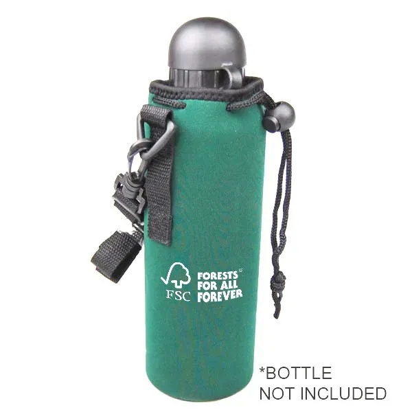 Insulated neoprene bottle holder with strap and drawstring closure, perfect for... from ASI 64845 Kin Image Inc / Himmers International Inc. DBA Kin Image Inc