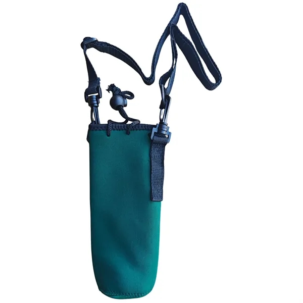 Insulated neoprene bottle holder with strap and drawstring closure, perfect for... from ASI 64845 Kin Image Inc / Himmers International Inc. DBA Kin Image Inc