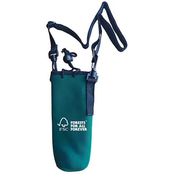 Insulated neoprene bottle holder with strap and drawstring closure, perfect for... from ASI 64845 Kin Image Inc / Himmers International Inc. DBA Kin Image Inc
