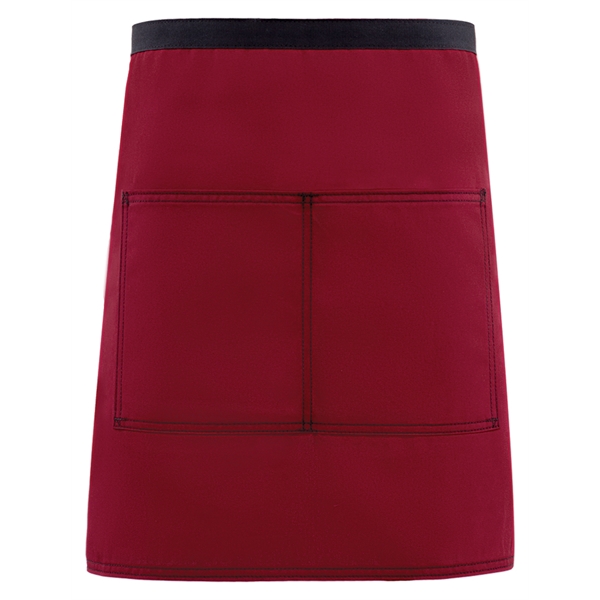 Customizable half bistro waist apron with patch pockets, double stitching accent... from ASI 36558 Aprons, Etc.