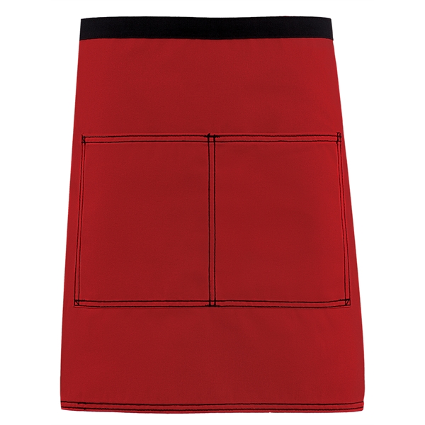 Customizable half bistro waist apron with patch pockets, double stitching accent... from ASI 36558 Aprons, Etc.