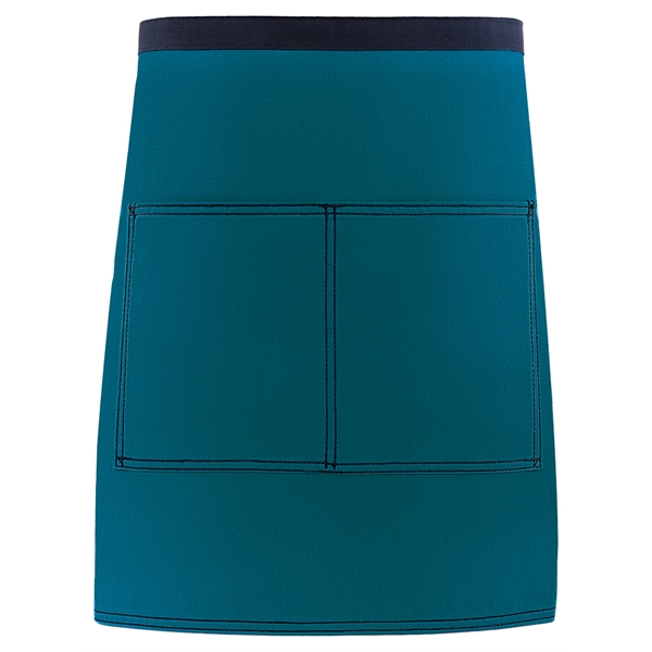 Customizable half bistro waist apron with patch pockets, double stitching accent... from ASI 36558 Aprons, Etc.