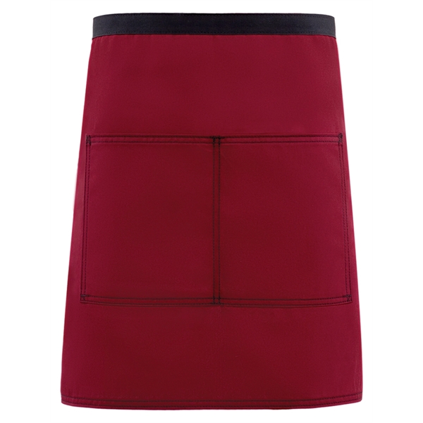 Half bistro waist apron with divided patch pocket, black webbing extra... from ASI 36558 Aprons, Etc.