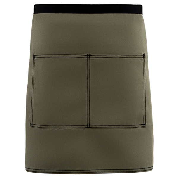 Half bistro waist apron with divided patch pocket, black webbing extra... from ASI 36558 Aprons, Etc.