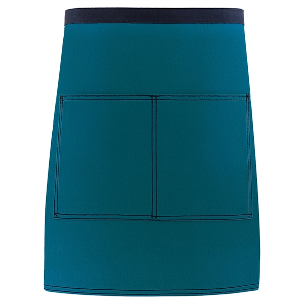 Half bistro waist apron with divided patch pocket, black webbing extra... from ASI 36558 Aprons, Etc.