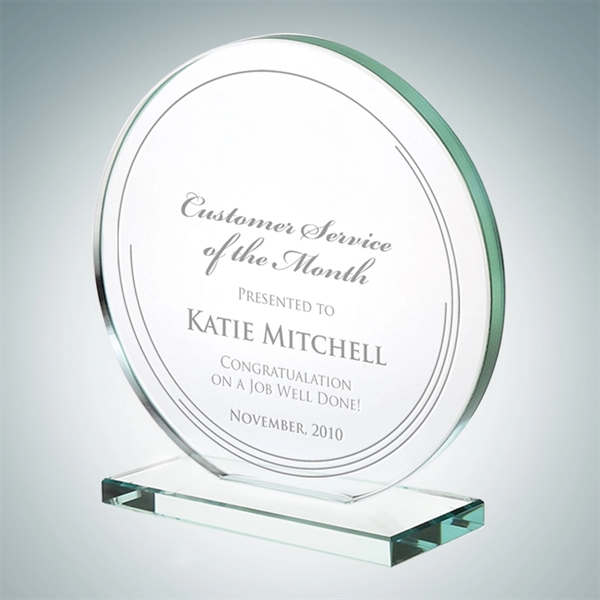 Jade glass circle award.... from ASI 47791 Best Deal Awards / Best Deal Awards